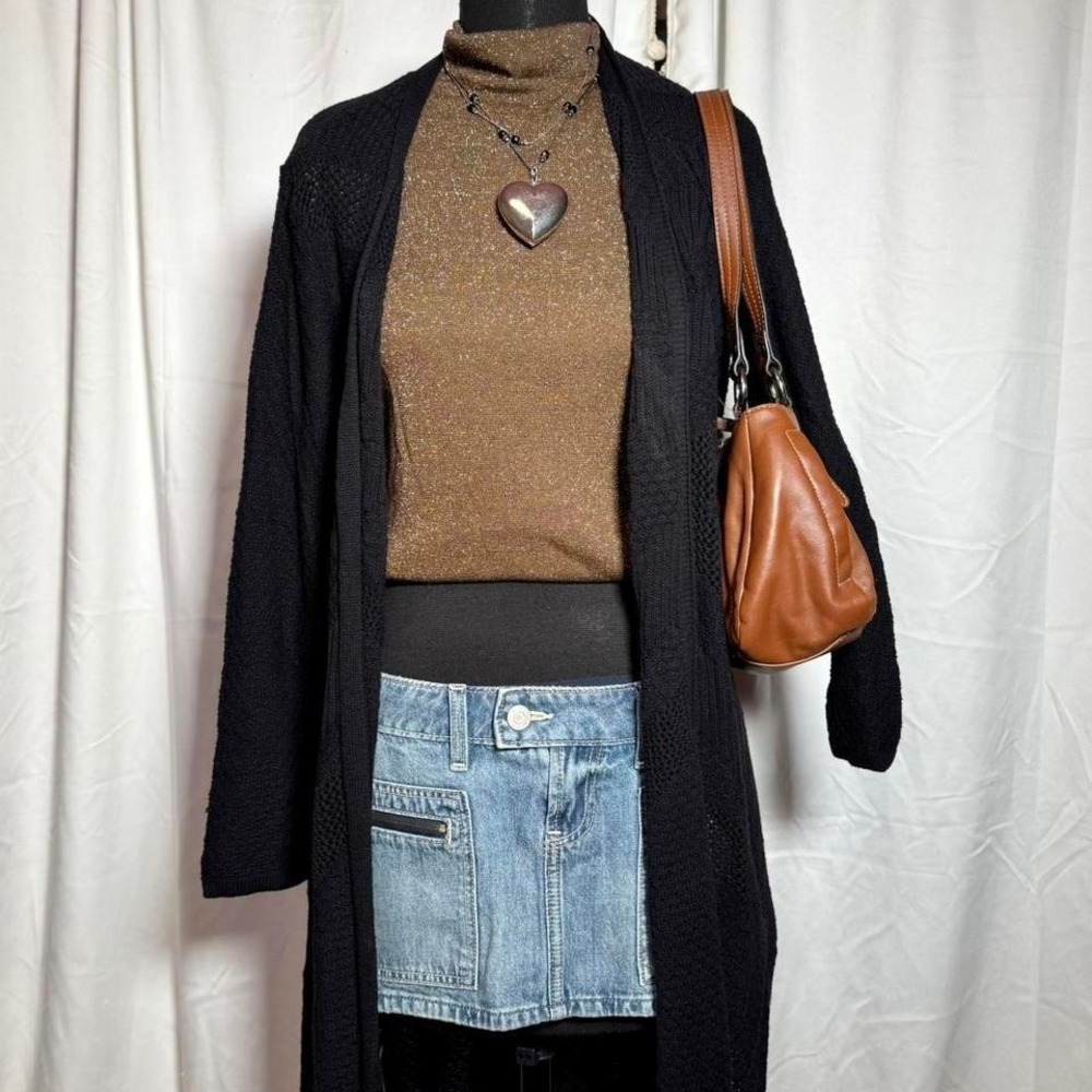 Style & Co Black Long Open Cardigan – Women's Large